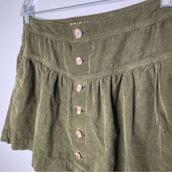 American Eagle Outfitters Olive Corduroy Skirt - Picture 2 of 11